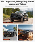Heavy Duty 13500 Lbs Electric Winch For Off Road Recovery 12V DC Vehicle Winch With 3/8 In X 92 Ft Synthetic Rope Wireless And Wired Remote IP68 Waterproof Tow Jeep SUV Boat on trucks and SUVs