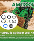 Cylinder Seal Kit For One And A Half Inch Bore Hydraulic Loader Cylinders Fits Loader Models 40 44 60 70 70A Tractor Mounted Front End Loaders Easy Install Replacement Interchange Part Number AM118391 with various seal components shown.