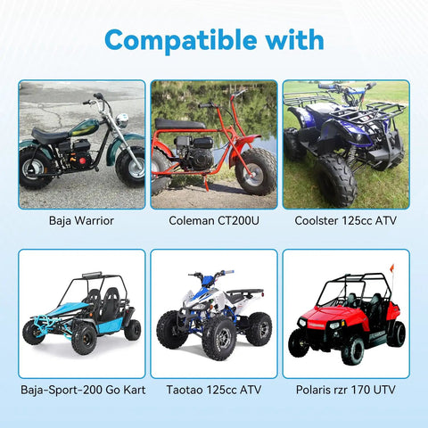 19x7-8 Mini Bike Tires Replacement Set for ATVs, Go Karts; compatible models: Coleman CT200U, Baja Warrior, Coolster 125cc