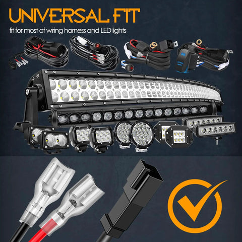 Hassle Free Universal Wiring Harness With Deutsch Dt Connectors And Dtp Adapters 2 Pin Wire Extension Kit shown with LED lights and wiring.