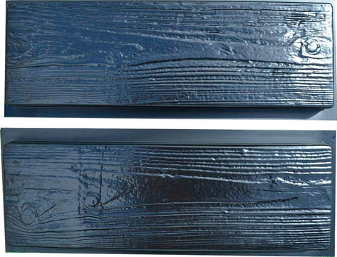 Two Piece Concrete Mold Set With Realistic Old Wood Look For Garden Stepping Stones Patio Pavers And Walkways Wood Grain Cement Molds To Create Weathered Plank Style Outdoor Tiles For Paths And Patios showing wood texture detail