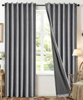 100% Blackout Curtain Panels With TPU Bonded Lining For Hella Dark Rooms, Thermal Insulated, Faux Linen Look, Light Gray, 52W X 54L Inches