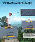 Heavy Hitter Portable Power Station With 400W Solar Panel, user carrying folded solar panel in outdoor setting.
