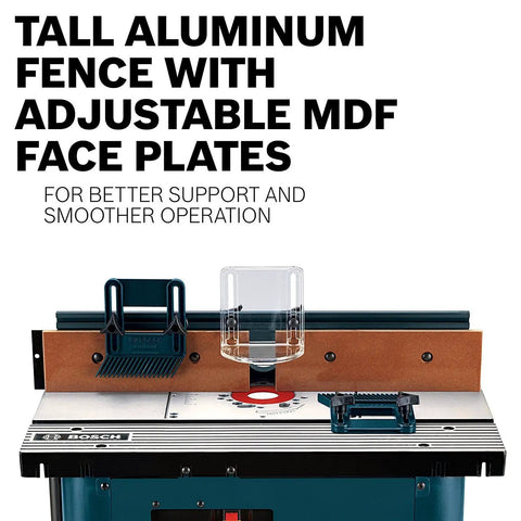 Benchtop Router Table With Large Aluminum Top Rigid Mounting Plate And Extra Tall Adjustable Fence For Precision Routing Above Table Height Adjustment Durable Workhorse Build Setup Friendly And Broad Router Compatibility