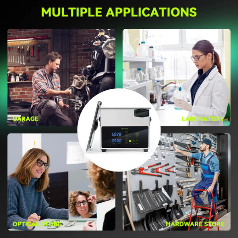 No Fuss One Touch Ultrasonic Cleaner With Heating Feature And Deep Clean Cycle A 3L Tank Eco Savvy Wash Unit for garage, lab, optical store, and hardware use.