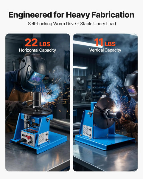 Rotary Welding Positioner With 10 Kg Load Capacity, 1-12 RPM, 20W Motor, 0 To 90 Degree Adjustable Turntable in workshop