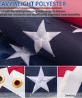Heavy Duty 3x5 Outdoor American Flag For High Wind Waterproof Embroidered Stars Sewn Stripes Brass Grommets UV Fade Resistant