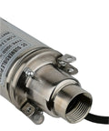 Close-up of Solar Powered Deep Well Submersible Pump 12V 200W Stainless 3 Inch Screw Pump outlet details
