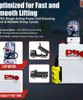 12V DC Single Acting Hydraulic Pump With Poly Reservoirs For Dump Trailer, Heavy Duty Hydraulic Power Unit, DC45598 13SP