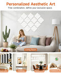 Super Easy Peel And Stick Acoustic Wall Panels High Density Polyester Fiber Sound Absorbing Tiles 12 Pack Snow White Noise Reducer Home Studio Setup Is A Total Game Changer For Your Next Chill Vibes Hangout on living room wall.