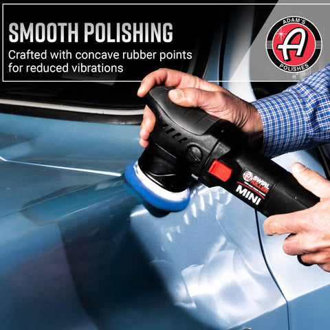 Using Swirl Killer 12mm Orbital Polisher Pro Grade For Car Paint Correction And Scratch Removal on blue vehicle panel