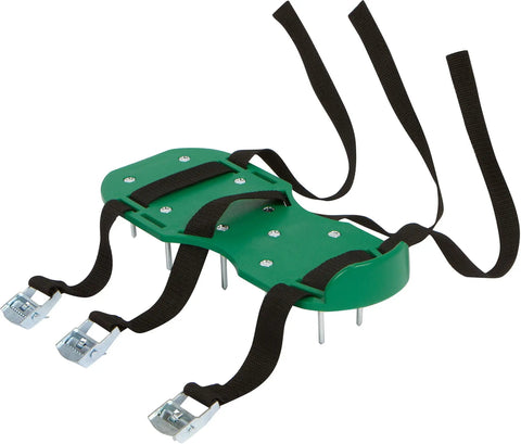 Three Buckle Lawn Aerator Shoes With Adjustable Straps For Real Yard Work, 13 Spikes, Each 2 Inches Long, Zinc Alloy Buckles