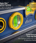 Markson 80-Inch Professional Aluminum Spirit Level - Non-Magnetic True-Flat Base with optical vials for precision.
