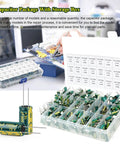 Must Have 460 Piece Capacitor Assortment Kit With 24 Values, 1uF To 1500uF, 6.3V To 50V Aluminum Electrolytic Caps, DIP Box