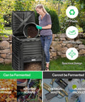 Heavy Duty Outdoor Compost Bin 80 Gallon Capacity 300L Barrel For Fast Fermentation Large Capacity Easy Assembly in garden