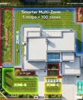 Aerial view of a yard with multiple zones for Wireless Robot Lawn Mower For Medium To Large Yards Up To 0.75 Acre With Smart App Control.