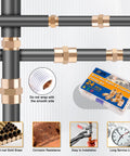 Brass Pipe Fittings Kit 24 Pcs Hex Nipple And Hex Coupling Set 1/8 To 1/8 NPT, 1/4 To 1/4 NPT, 3/8 To 3/8 NPT with Teflon tape, installation examples