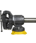 Multipurpose Vise With 5-Inch Wide Jaws Built-In Anvil 360-Degree Rotating Base Reinforced 4-Lug Mount Double Lock Swivel Heavy-Duty