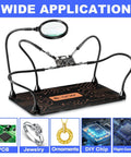 Must Have Helping Hands Soldering Station With 5X Magnifying Glass, Third Hand Soldering Tool And Holder With Four Adjustable Magnetic Supports
