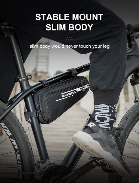 Bike with Durable Bike Triangle Bag Frame Pouch For MTB And Road Bikes Ultra Lightweight 0.35lb 1.2L Storage Compact Bicycle Frame