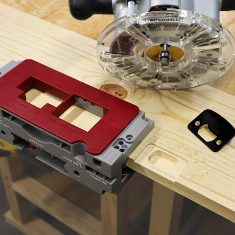 Dual Clamping Door Hinge Jig Plus Hinge Mortiser For Standard Doors Easy Setup Complete Installation Kit with routing tool