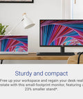 SE2422HX 24 Inch Full HD Monitor on desk next to laptop, featuring ComfortView and AMD FreeSync, perfect for clutter-free workspace