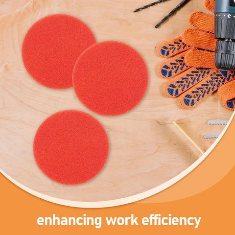 Rock Solid 2000 Grit Orange Nylon Sanding Discs With Hook Loop Design For Wood Polishing Metal Car Repair And Dry Sanding Projects Made Easy, three round discs.