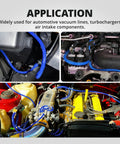 Badass Blue Silicone Vacuum Tubing Hose Line Kit 10 Ft Rolls In Four Sizes Fits All Engines Withstands High Heat And Pressure For Serious Car Mods. Blue silicone vacuum hoses installed in engine bays for vacuum lines and air intake components.