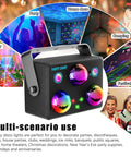 RGB Sound Activated Disco Light With Remote Control, LED Strobe Stage Lights for parties shown with vibrant color effects