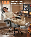 Comfy Gaming Chair With Foot Rest And Pocket Spring Cushion, Ergonomic High Back Desk Chair With Headrest, in Mist Blue
