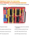 CNC Shield V3 Expansion Board With GRBL Controller Support And Solid DRV8825 Stepper Drivers For Easy No Sweat 3D Printing And Engraving Upgrades Right Now, showing wiring and component layout.