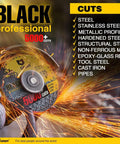 5 Inch Diamond Cut Off Wheel For Angle Grinder Pro Grade Long Life Metal Cutting Disc in action, sparks flying from steel cut