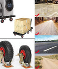 Tough As Nails Heavy Duty Industrial Caster Swivel And Fixed Rubber Trolley Wheel With Parking Brake on various surfaces.