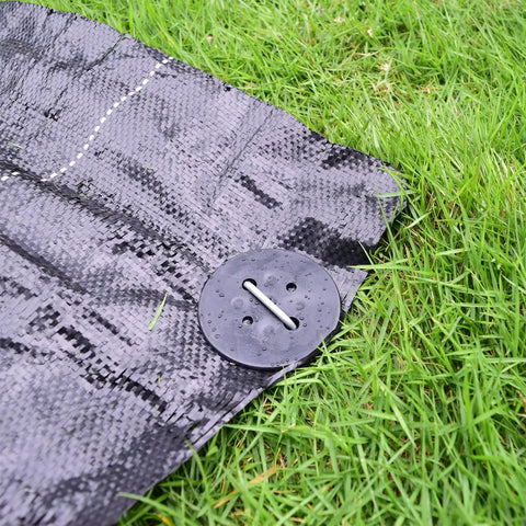 50 Pack 6 Inch Vapor Barrier Stakes With Landscape Staples And Gasket Caps Heavy Duty 11 Gauge Galvanized Steel Ground Staples For Moisture Barriers Weed Block Landscaping Lawn Fence Pins securing black fabric on grass