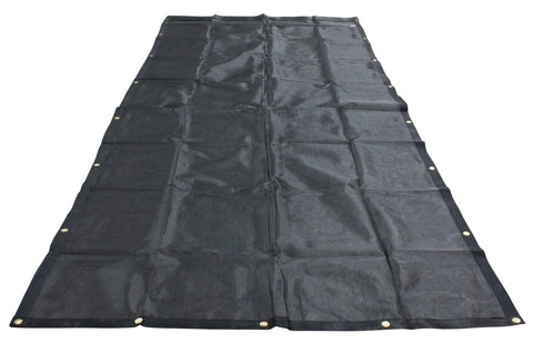 7 Foot By 16 Foot Heavy Duty Vinyl Coated Mesh Dump Truck Tarp Cover With 18 Oz Vinyl, 5 Inch Pockets, Brass Grommets