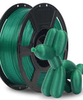 Rapid PLA Filament 1.75mm Aurora Green 1kg Spool For 3D Printing Ultra Fast Up To 500 mm Per Second With Killer Print Quality And Tight Dimensional Tolerance 0.02mm next to a green balloon dog sculpture.