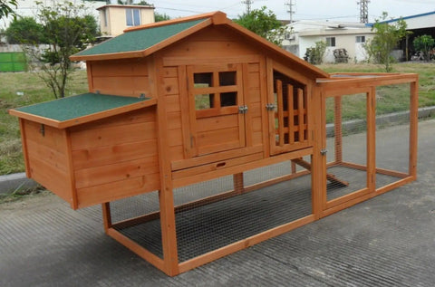 Deluxe Large Wood Chicken Coop With Nesting Box And Run For 3 To 5 Chickens Durable Fir Construction Easy Clean Tray