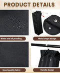Close-up view of Waterproof Grill Utensil Storage Bags Set Of 2 For BBQ Tools Foldable Oxford Cloth Pouches showing fabric and snap design.