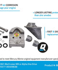 Marinized V8 Distributor Cap Kit with brass inserts, PBT PET blend housing, fast install guide, fits MerCruiser V8 engines.
