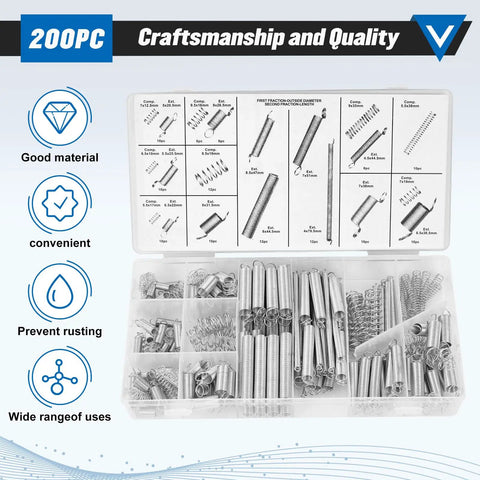 Heavy Duty Compression Springs Kit For Industrial Use With Galvanized Coil Springs Sorting Set By Size And Type Pro Grade