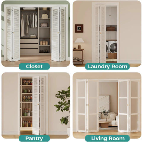 Beat Those Wobbly Closet Bifold Doors With This Complete 36 Inch Track And 3 Ft Bi Folding Door Hardware Kit in closet, laundry, pantry, living room.