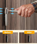 Person using Door Hinge Adjustment Tool For Home And Commercial Doors 0.55 To 0.74 Inch Hinge Gap Wrench for quick easy fix.