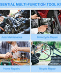 46 Piece One Quarter Inch Ratchet Socket Set With Metric Sockets Tackle Auto And Home Fixes compact DIY tool kit in use