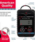 Sensorcon Inspector Industrial Pro CO monitor kit, front view with LCD display and pump with probe.