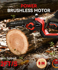 Heavy Duty 4 In 1 Cordless Pole Saw And 8 Inch Electric Chainsaw With Badass Pruning Shears Plus Two Long Lasting Batteries for cutting logs.