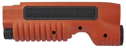 Orange TL Racker 1000 Lumen 20000 Candela Tactical Forend Light With Ambidextrous Controls for Remington 870 close-up view.