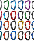 Colorful Lightweight Aluminum Snap Carabiner Set, 8 Pack D Ring Clip Style With 8 Keyrings for Outdoor Adventures