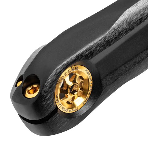 Titanium Crank Upgrade Kit For Shimano Mountain And Gravel Bikes With Gold Preload Cap And Bolts, Pro Grade Lightweight Aerospace Titanium