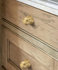 Brushed Gold Solid Brass Cabinet Knobs 5 Pack 1.18 Inch Diameter Drawer Pulls for kitchen cabinets