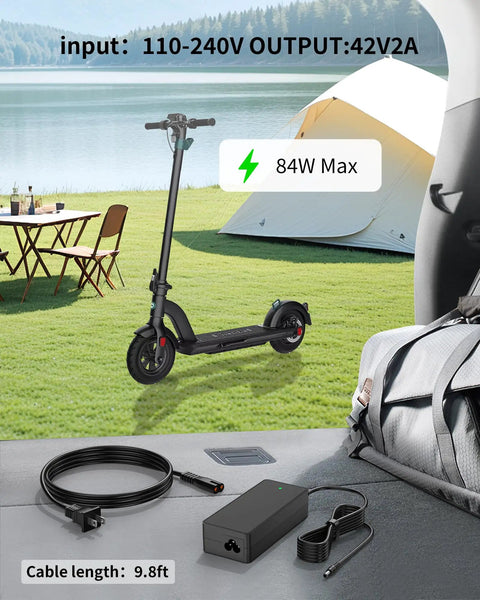 42V 2A Replacement Charger For Gotrax Electric Scooters Compatible With Apex Eclipse G2 G3 G4 Tour XP Rival GXL XR Elite XR Ultra Astro G Pro 3 Wheel And More